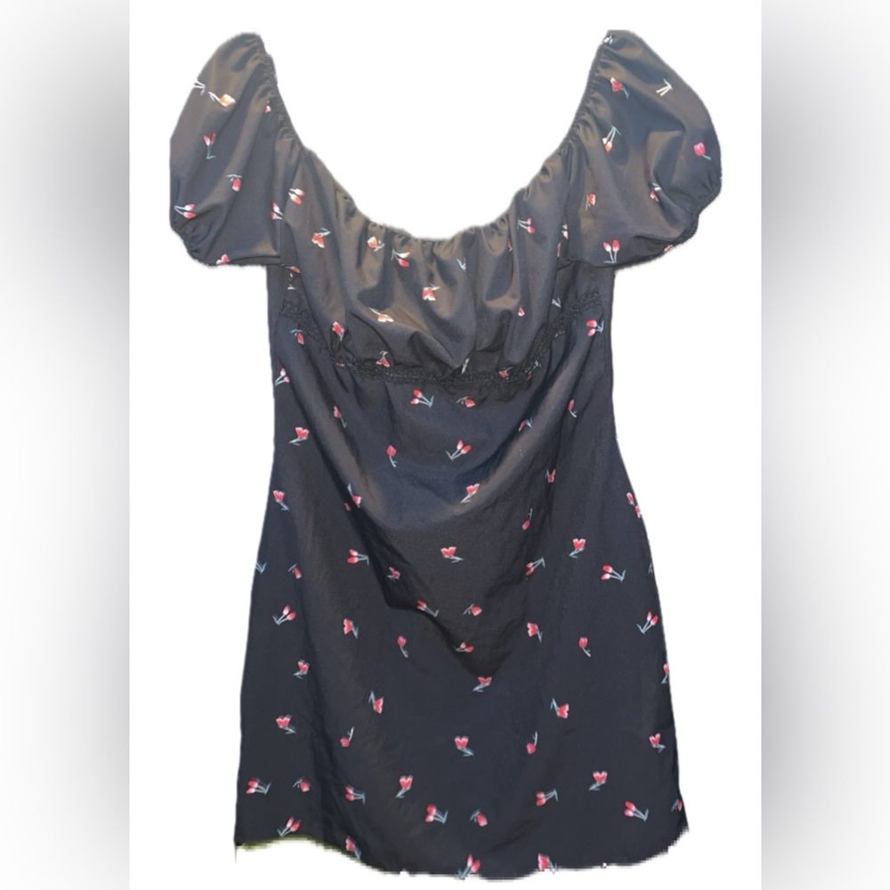 Cute black floral print dress